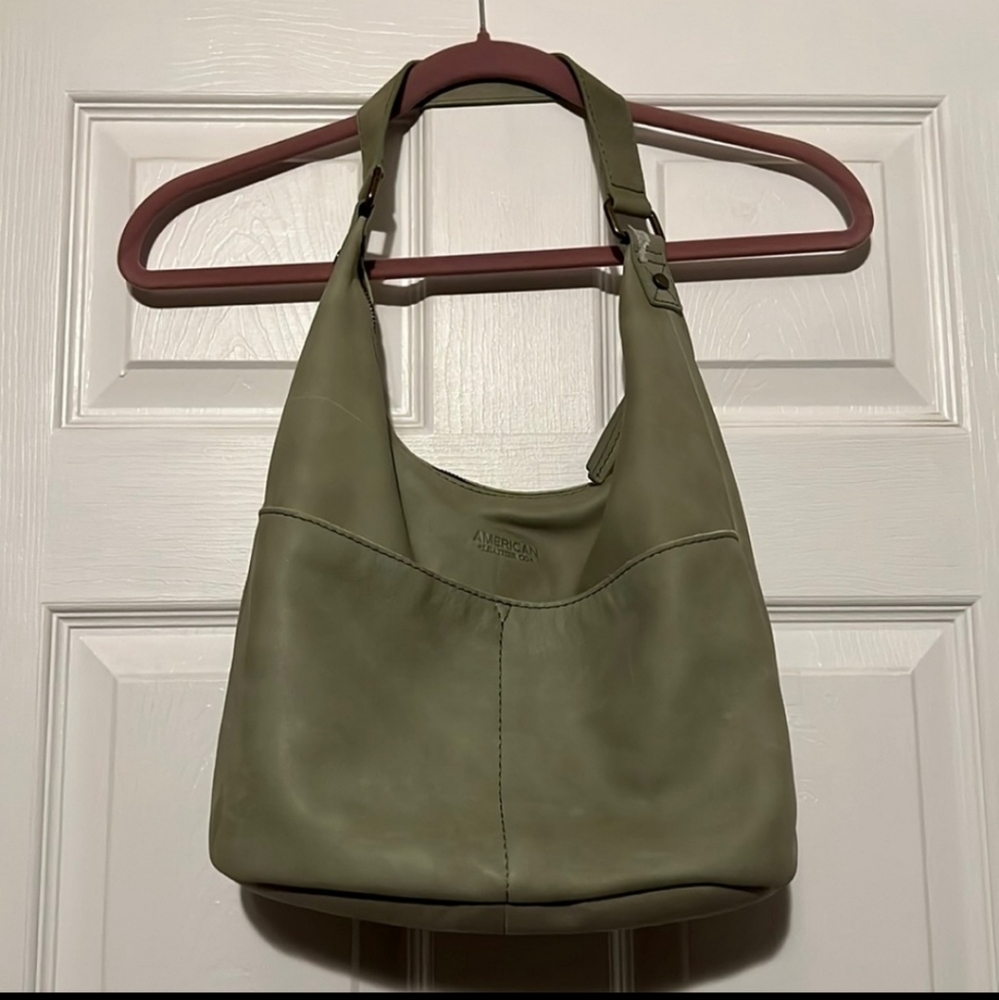 COPY - AMERICAN LEATHER CO. Olive Green Carrie Hobo Bag
